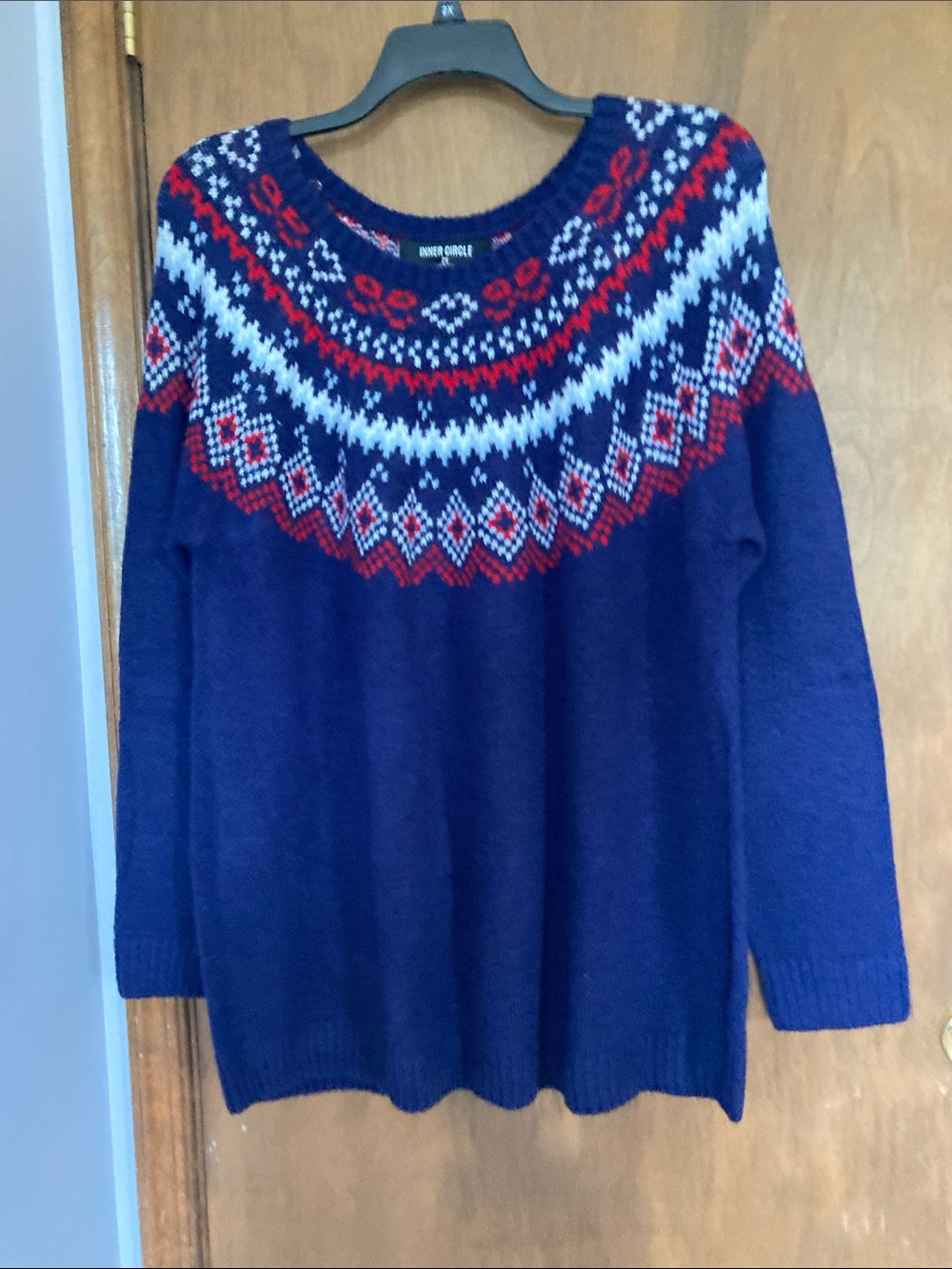 Inner circle crewneck sweater with fair isle like print casual business size 2X - Picture 15 of 16